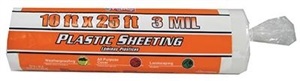 626134 Consumer Sheeting, 25 ft L, 10 ft W, 3 mil Thick, Polyethylene, Clear